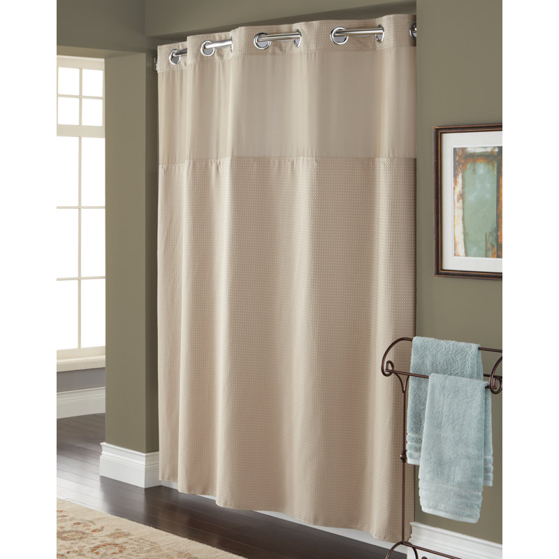 Hookless Waffle Shower Curtain With Peva Liner Taupe Wayfair.ca